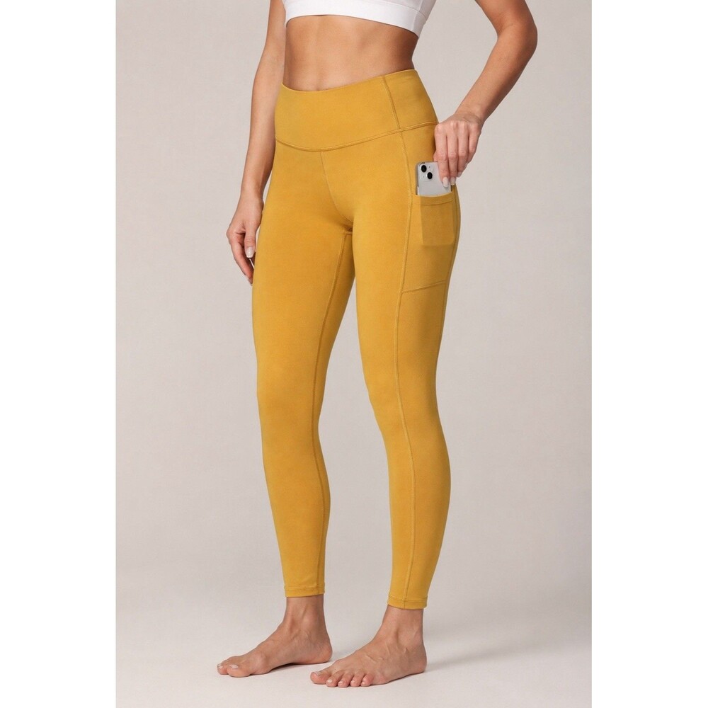 Ewedoos Mustard Yellow High Waisted Pocket Leggings Women’s Medium